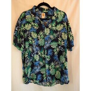 C & C California Linen Blue Floral Button Down Men's Shirt Size XL